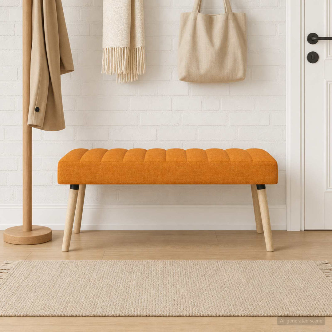 Kanalpuddet Bænk Mørk Gul 110 x 40 x 46 cm Stof