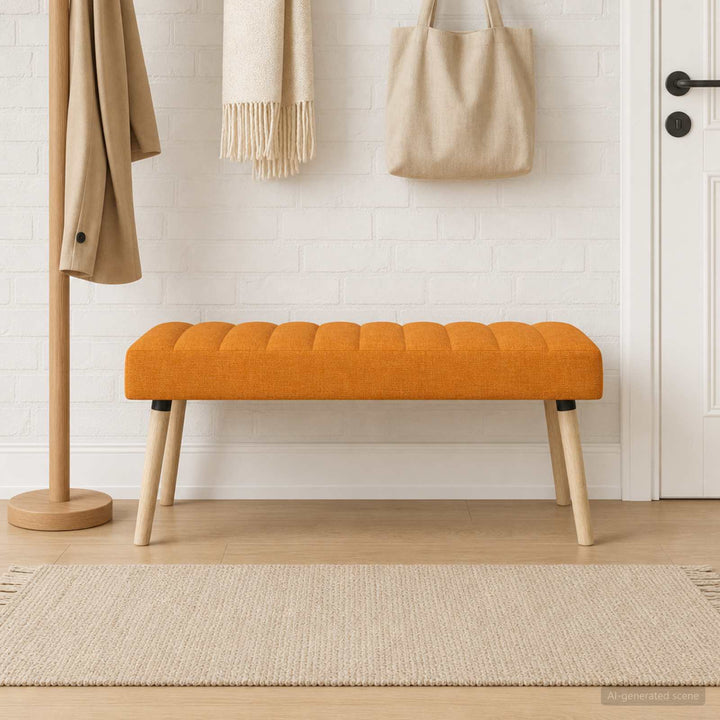 Kanalpuddet Bænk Mørk Gul 110 x 40 x 46 cm Stof