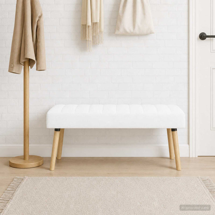 Kanalpuddet Bænk Hvid 110 x 40 x 46 cm Stof