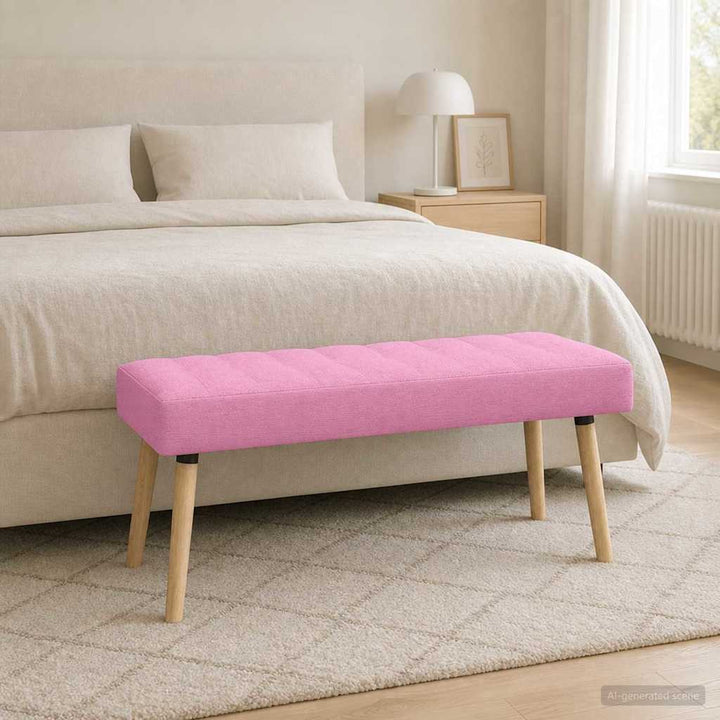 Kanalpuddet Bænk Lyserød 110 x 40 x 46 cm Stof