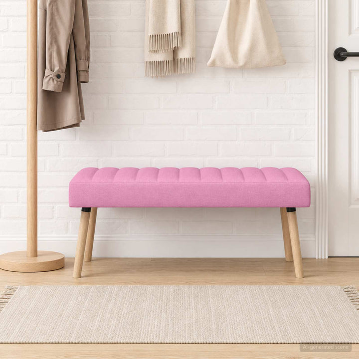 Kanalpuddet Bænk Lyserød 110 x 40 x 46 cm Stof