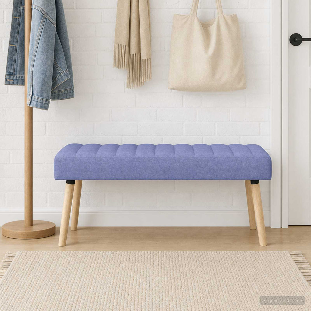 Kanalpuddet Bænk Jeans blå 110 x 40 x 46 cm Stof