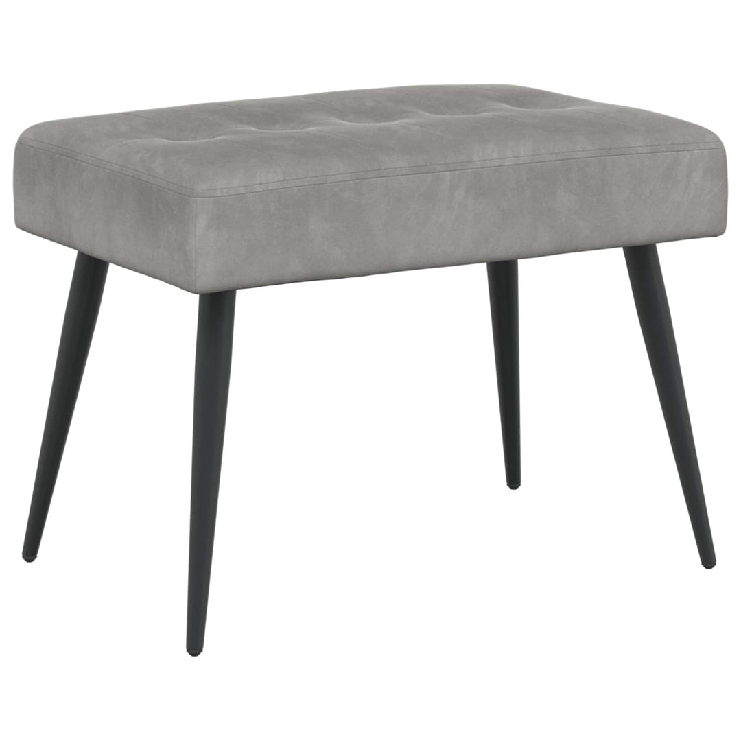 Bænk med knap tufting Lysegrå 60 x 40 x 45 cm Velour