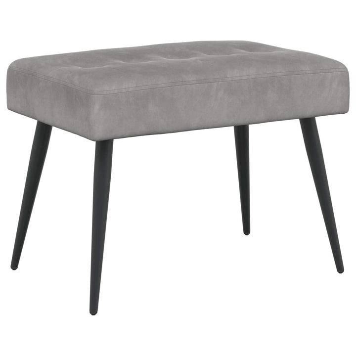 Bænk med knap tufting Lysegrå 60 x 40 x 45 cm Velour