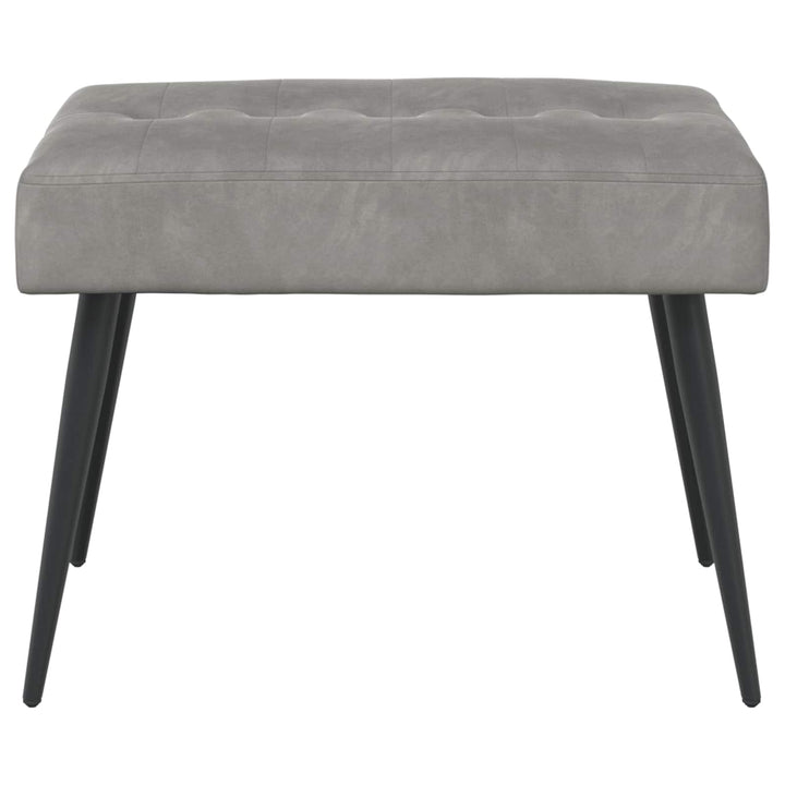 Bænk med knap tufting Lysegrå 60 x 40 x 45 cm Velour