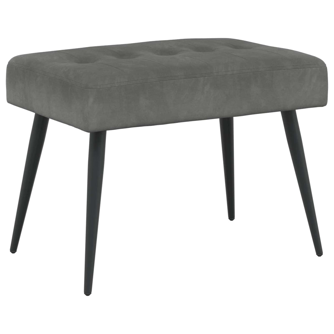 Bænk med knap tufting Mørkegrå 60 x 40 x 45 cm Velour