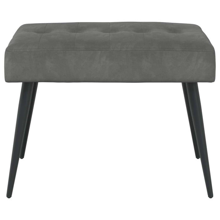 Bænk med knap tufting Mørkegrå 60 x 40 x 45 cm Velour