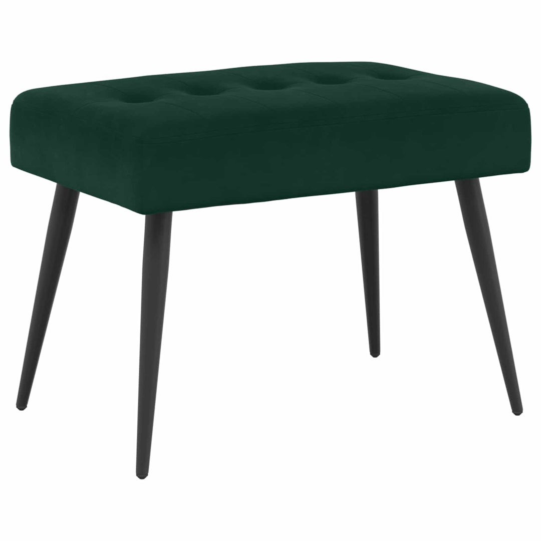 Bænk med knap tufting Mørkegrøn 60 x 40 x 45 cm Velour