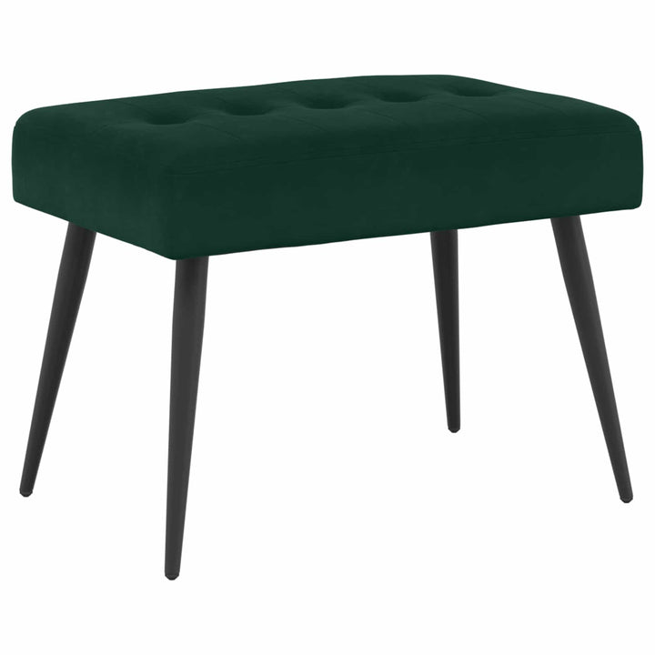 Bænk med knap tufting Mørkegrøn 60 x 40 x 45 cm Velour