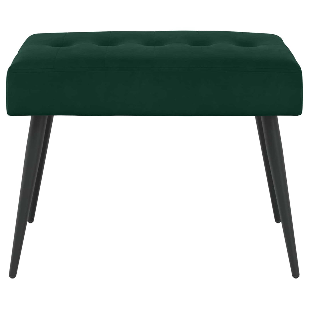 Bænk med knap tufting Mørkegrøn 60 x 40 x 45 cm Velour