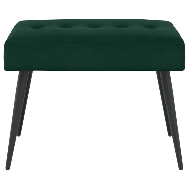 Bænk med knap tufting Mørkegrøn 60 x 40 x 45 cm Velour