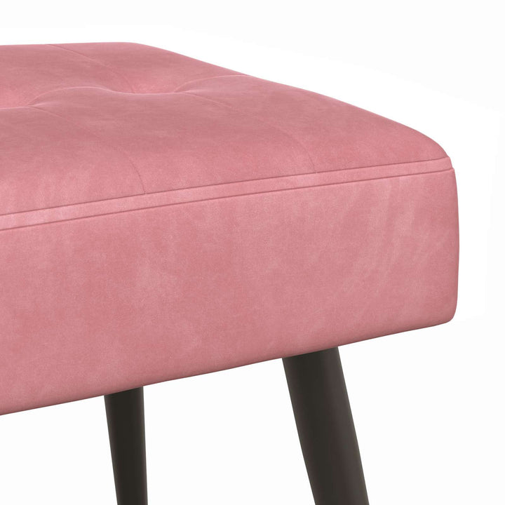 Bænk med knap tufting Lyserød 60 x 40 x 45 cm Velour