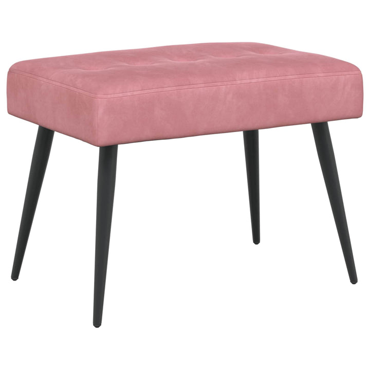 Bænk med knap tufting Lyserød 60 x 40 x 45 cm Velour