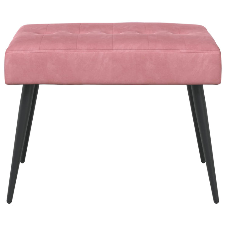 Bænk med knap tufting Lyserød 60 x 40 x 45 cm Velour