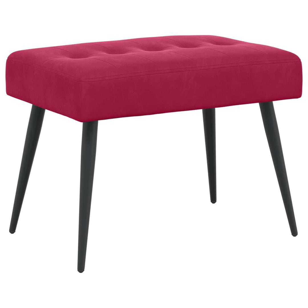Bænk med knap tufting Vinrød 60 x 40 x 45 cm Velour