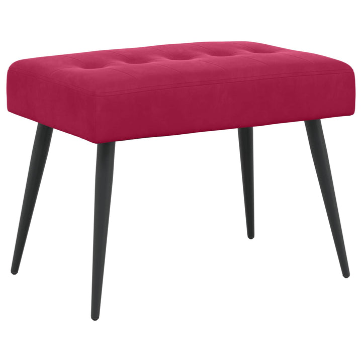 Bænk med knap tufting Vinrød 60 x 40 x 45 cm Velour