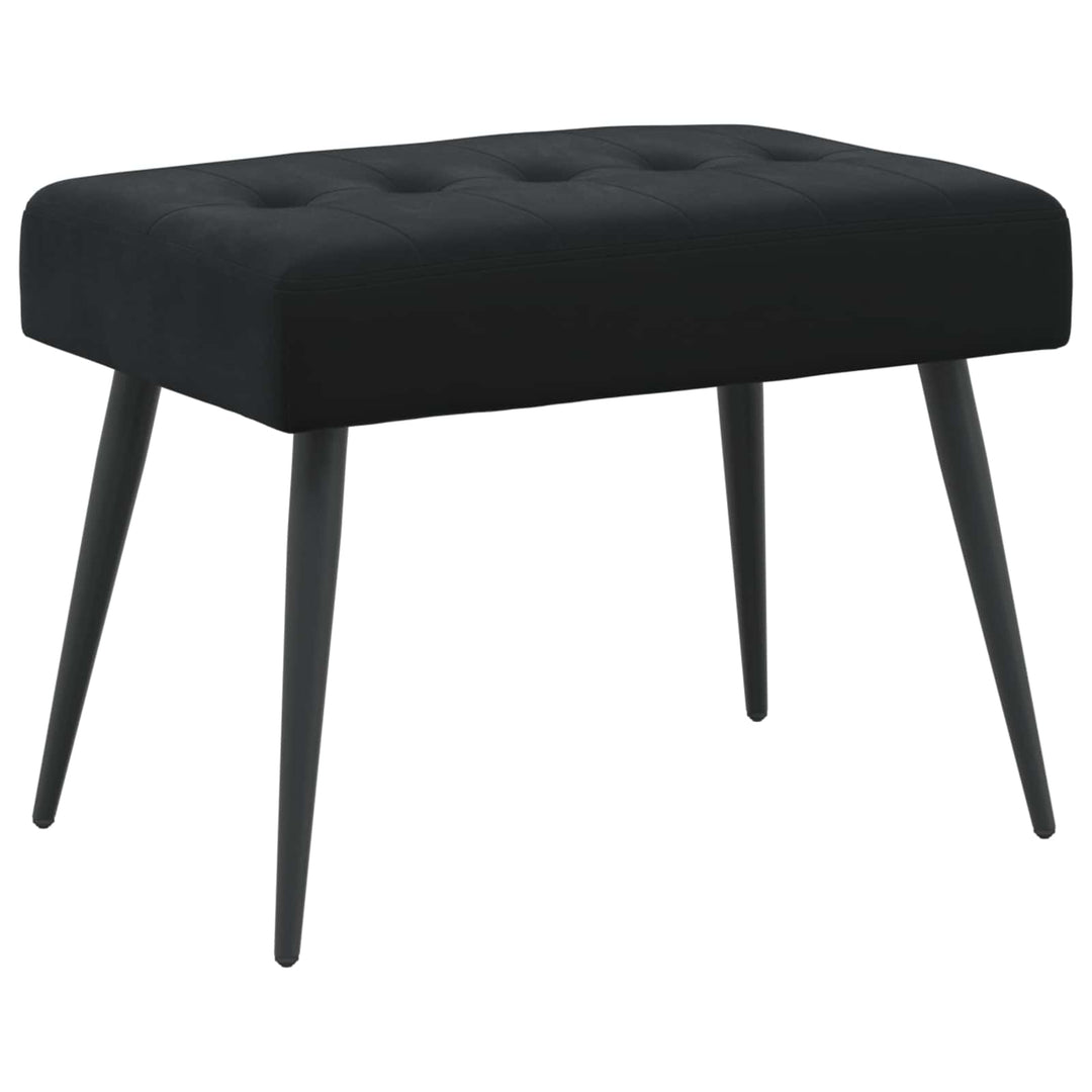 Bænk med knap tufting Sort 60 x 40 x 45 cm Velour