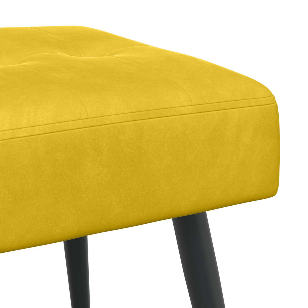 Bænk med knap tufting Gul 60 x 40 x 45 cm Velour