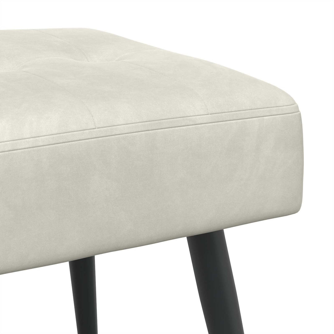 Bænk med knap tufting Cremefarvet 60 x 40 x 45 cm Velour
