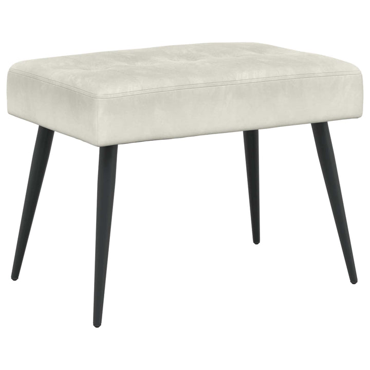 Bænk med knap tufting Cremefarvet 60 x 40 x 45 cm Velour