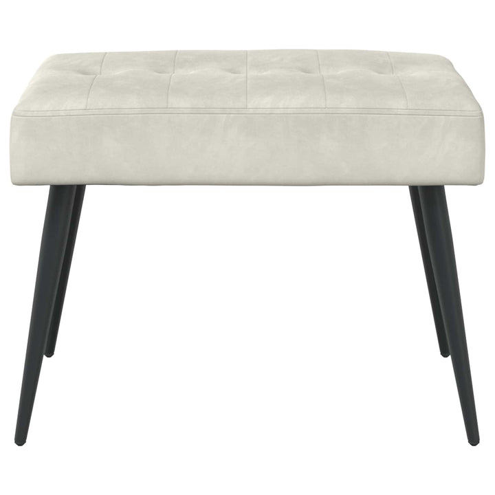 Bænk med knap tufting Cremefarvet 60 x 40 x 45 cm Fløjl