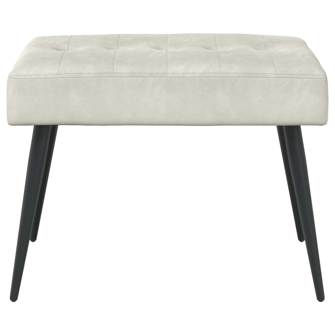 Bænk med knap tufting Cremefarvet 60 x 40 x 45 cm Velour