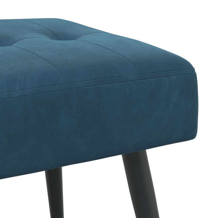 Bænk med knap tufting Blå 60 x 40 x 45 cm Fløjl