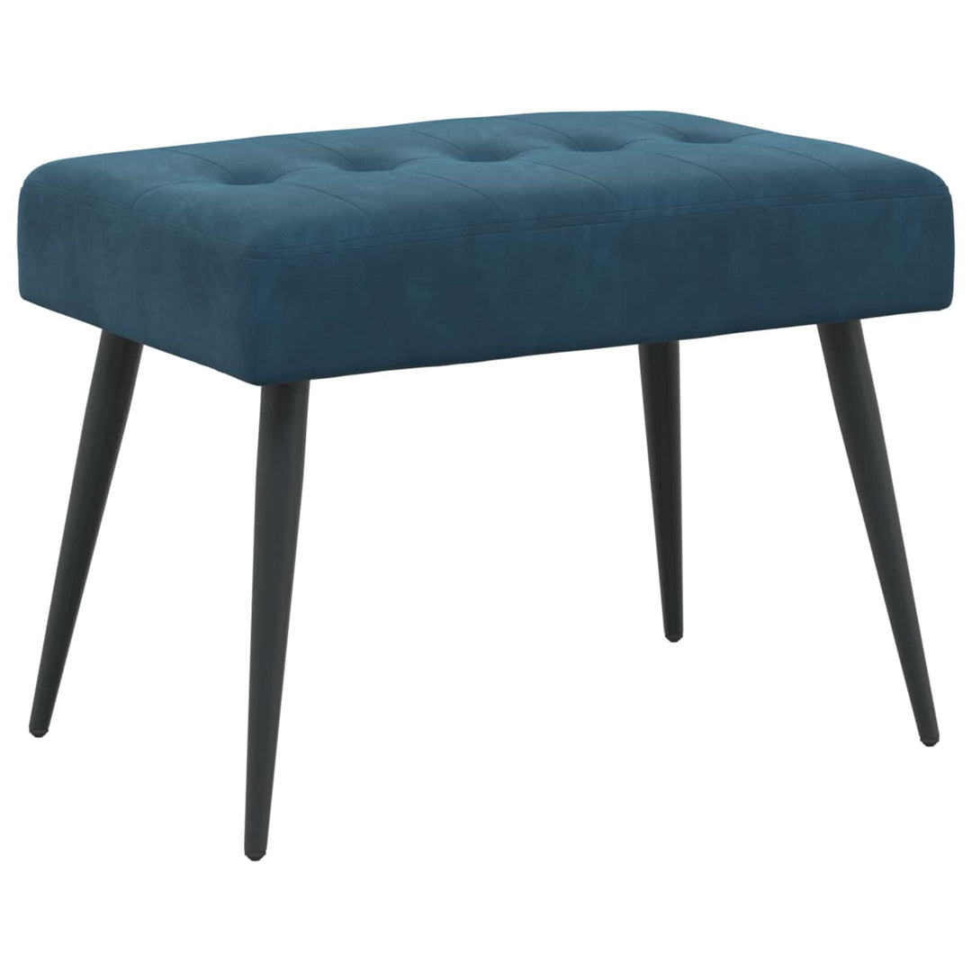 Bænk med knap tufting Blå 60 x 40 x 45 cm Fløjl