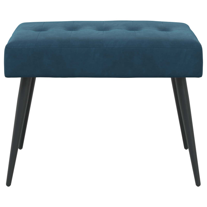 Bænk med knap tufting Blå 60 x 40 x 45 cm Fløjl
