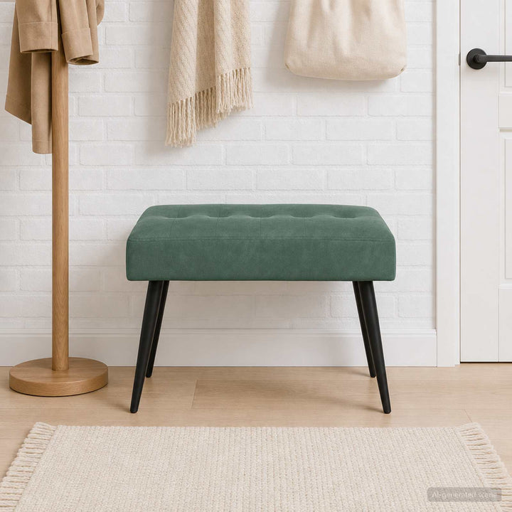 Bænk med knap tufting Havgrøn 60 x 40 x 45 cm Velour