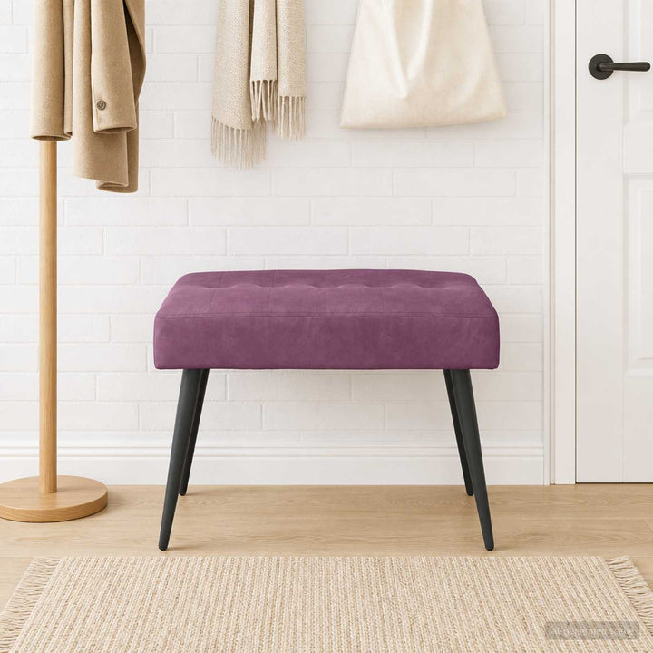Bænk med knap tufting Lilla 60 x 40 x 45 cm Velour