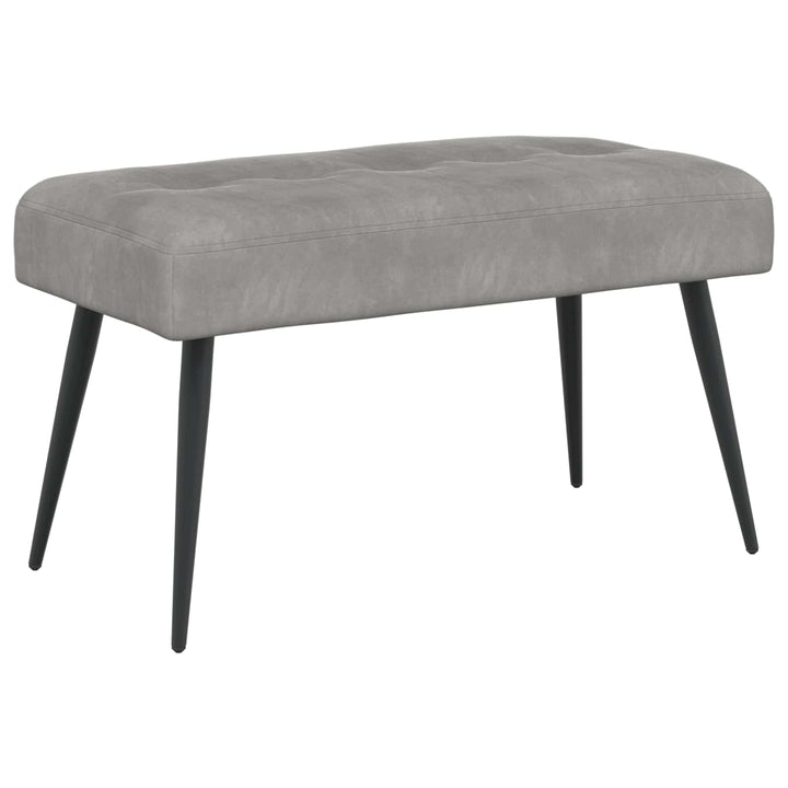 Bænk med knap tufting Lysegrå 80 x 40 x 46 cm Velour