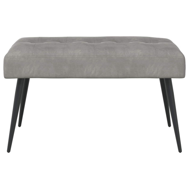 Bænk med knap tufting Lysegrå 80 x 40 x 46 cm Velour