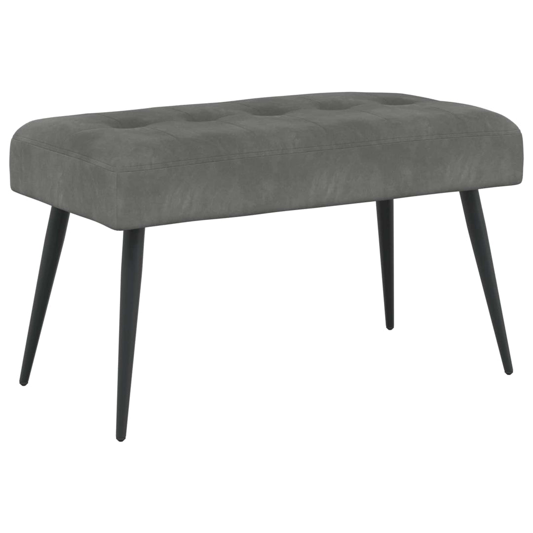 Bænk med knap tufting Mørkegrå 80 x 40 x 46 cm Velour