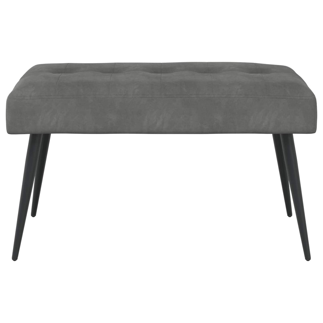 Bænk med knap tufting Mørkegrå 80 x 40 x 46 cm Velour