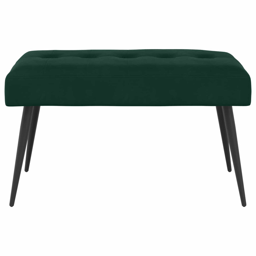 Bænk med knap tufting Mørkegrøn 80 x 40 x 46 cm Velour