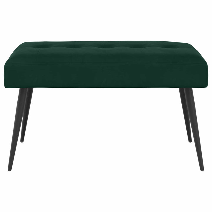Bænk med knap tufting Mørkegrøn 80 x 40 x 46 cm Velour