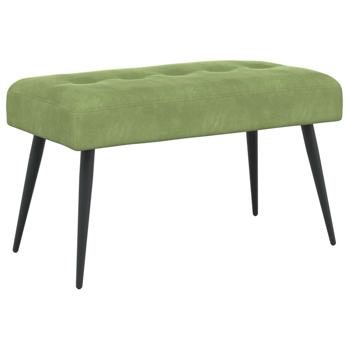 Bænk med knap tufting Lys grøn 80 x 40 x 46 cm Velour