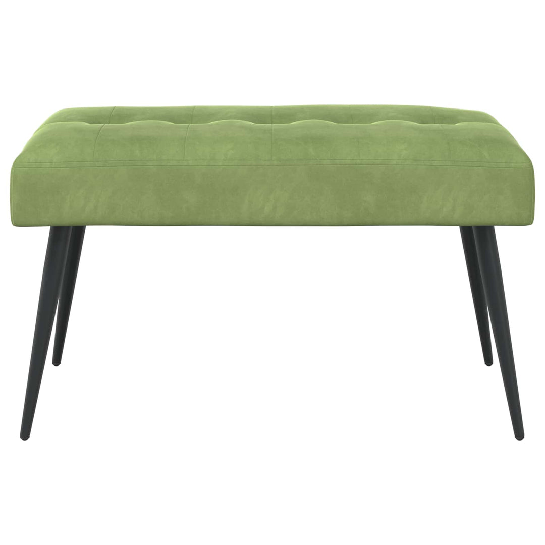 Bænk med knap tufting Lys grøn 80 x 40 x 46 cm Velour