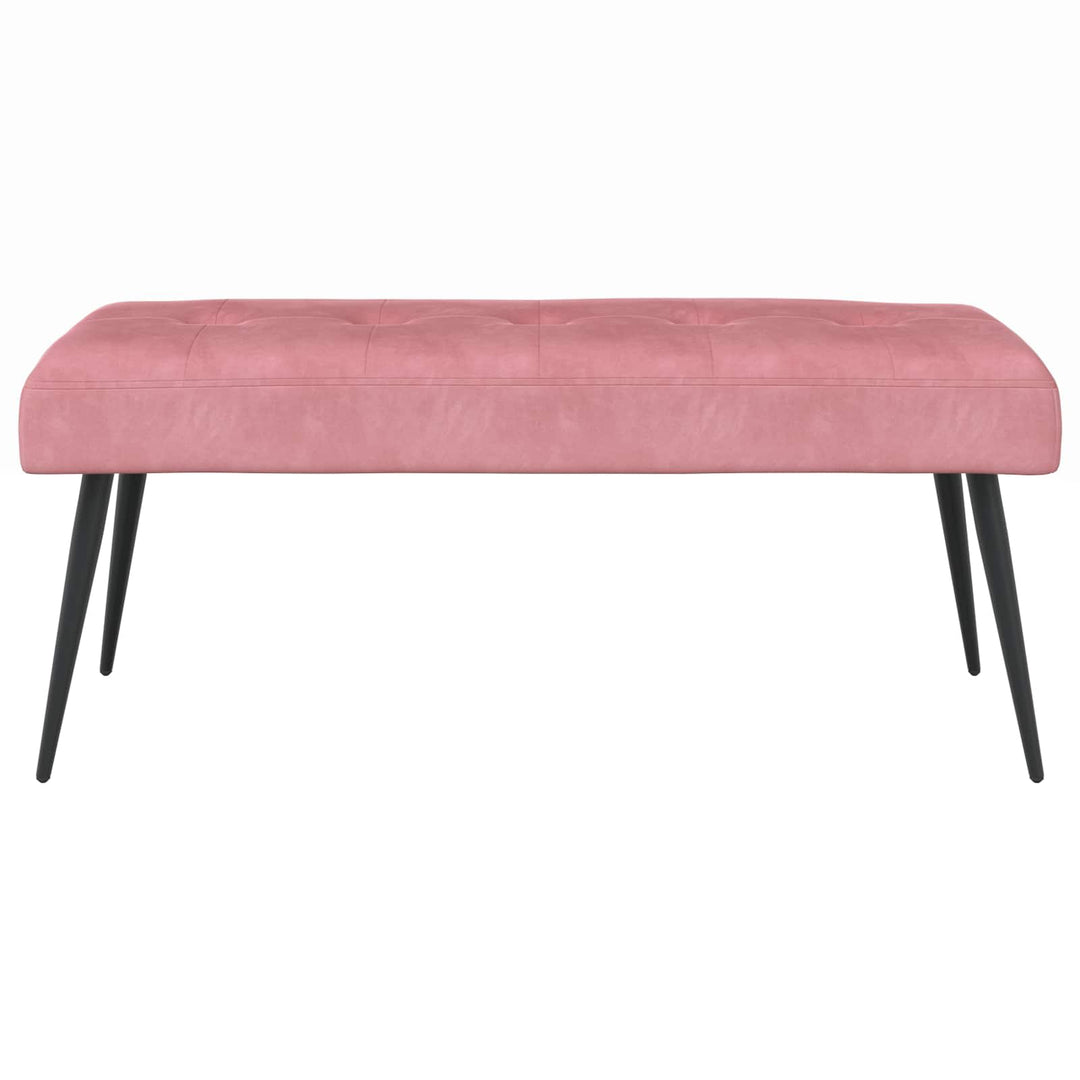 Bænk med knap tufting Lyserød 80 x 40 x 46 cm Velour
