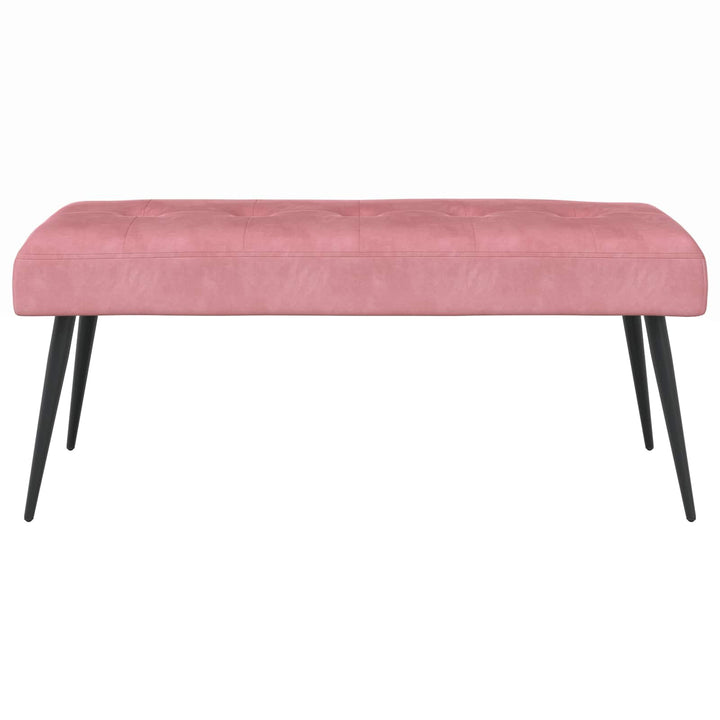 Bænk med knap tufting Lyserød 80 x 40 x 46 cm Velour