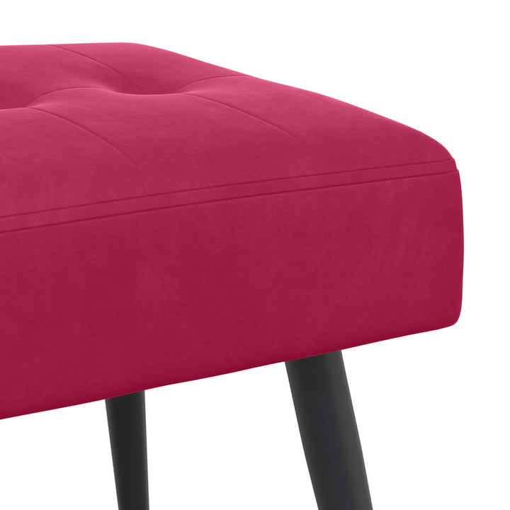 Bænk med knap tufting Vinrød 80 x 40 x 46 cm Velour