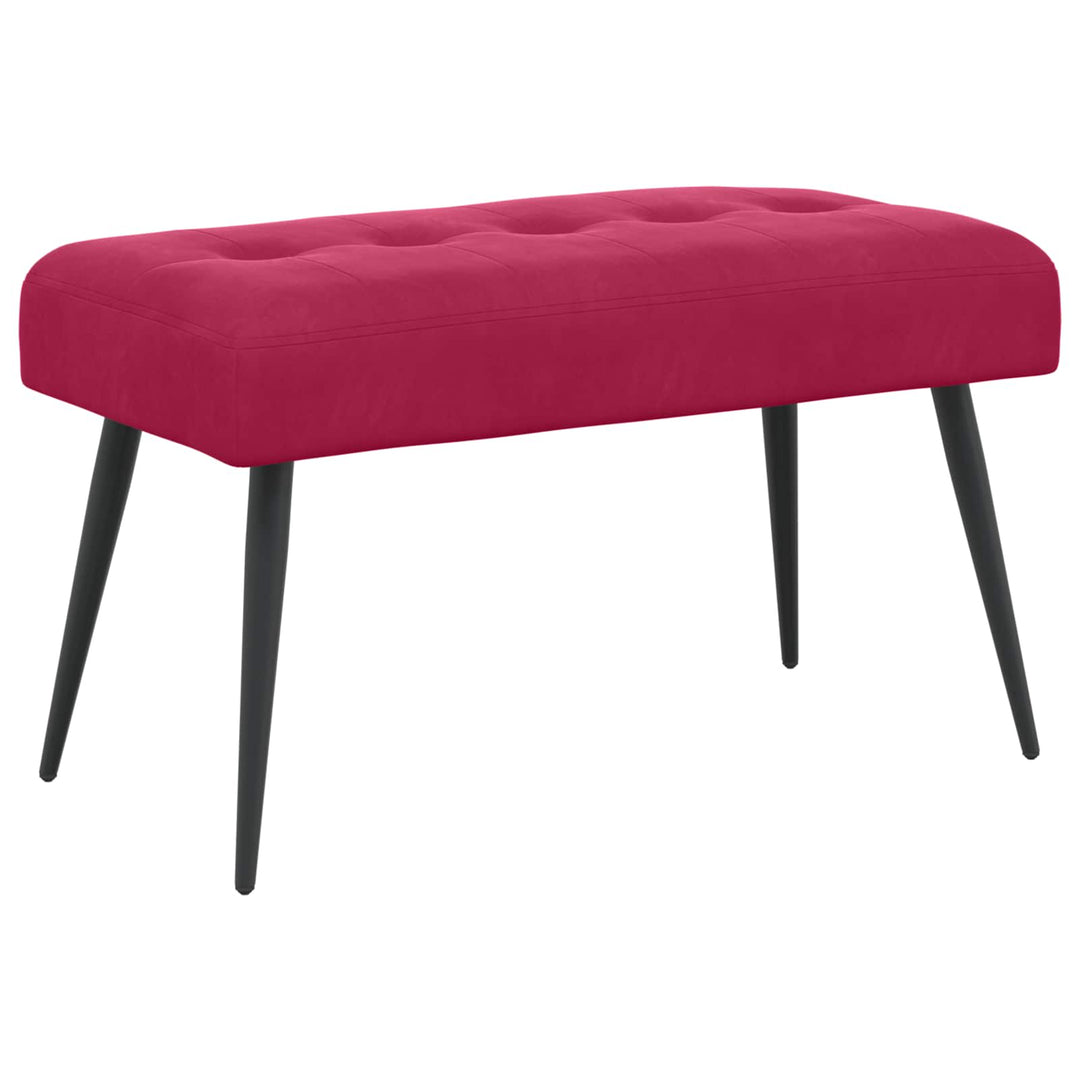 Bænk med knap tufting Vinrød 80 x 40 x 46 cm Velour