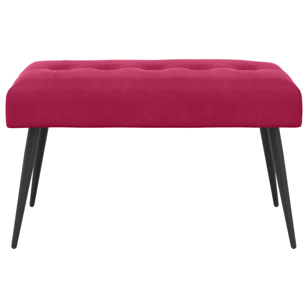 Bænk med knap tufting Vinrød 80 x 40 x 46 cm Velour