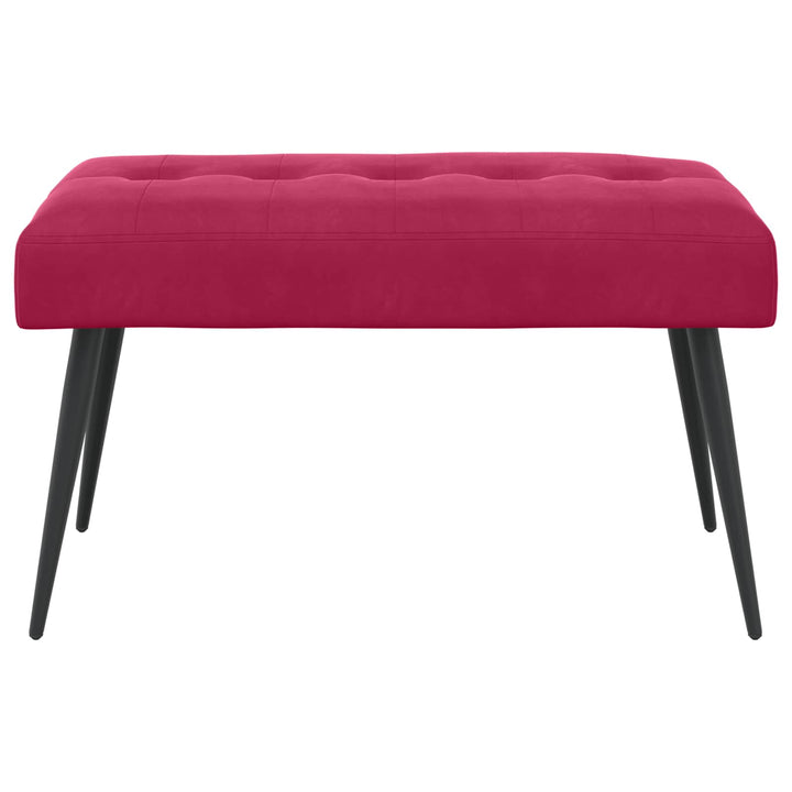Bænk med knap tufting Vinrød 80 x 40 x 46 cm Velour