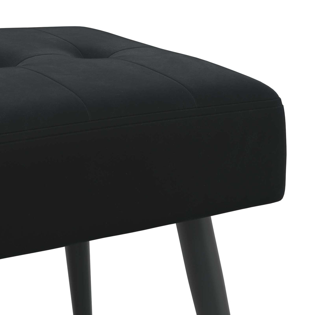 Bænk med knap tufting Sort 80 x 40 x 46 cm Velour