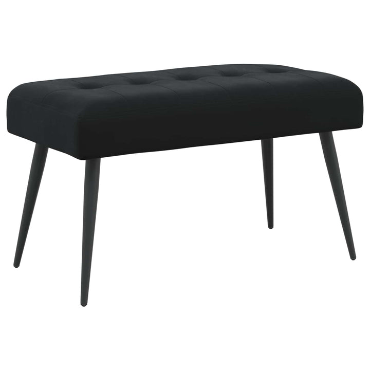 Bænk med knap tufting Sort 80 x 40 x 46 cm Velour