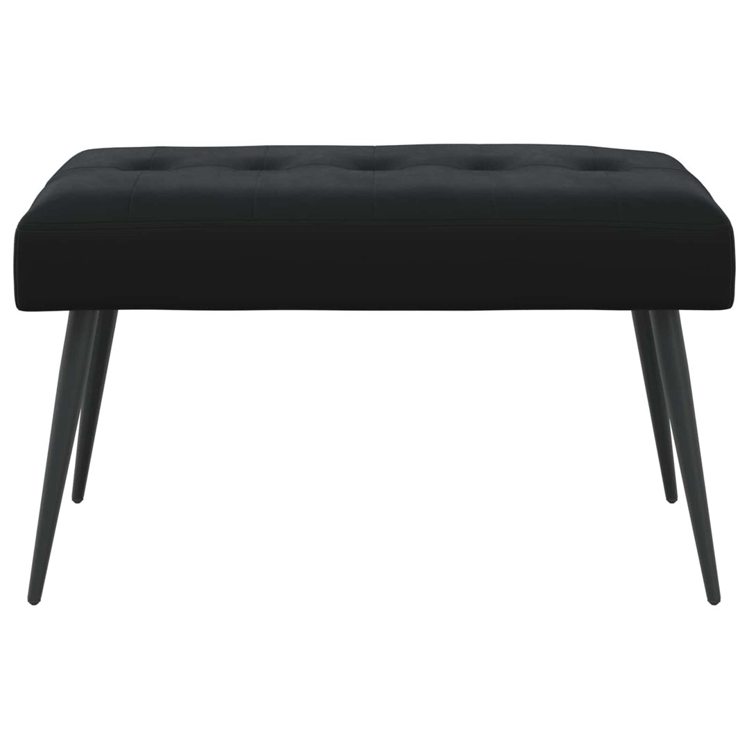 Bænk med knap tufting Sort 80 x 40 x 46 cm Velour