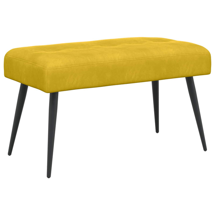 Bænk med knap tufting Gul 80 x 40 x 46 cm Velour