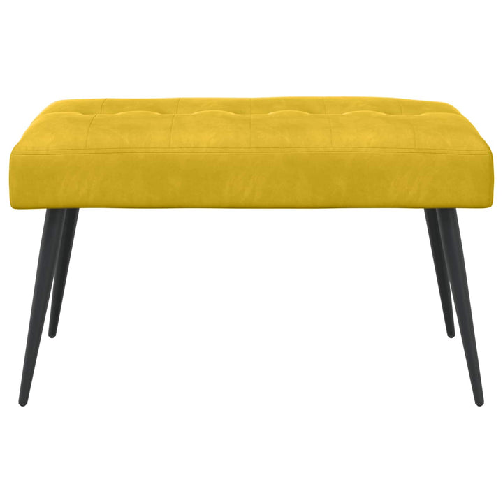 Bænk med knap tufting Gul 80 x 40 x 46 cm Velour